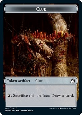 Image for Clue // Bat Double-Sided Token (16 // 4) (MID) - Magic: The Gathering