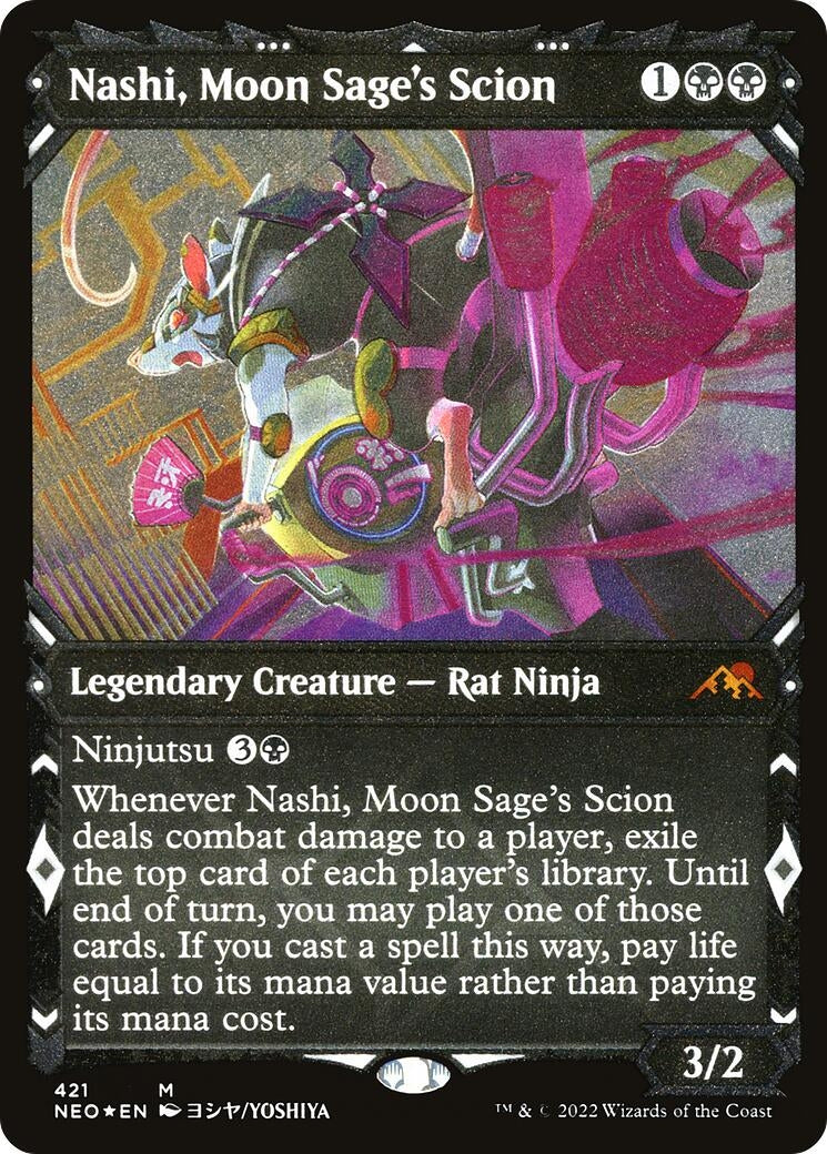Image for Nashi, Moon Sage's Scion (Showcase) (Foil Etched) (421) (NEO) - Magic: The Gathering