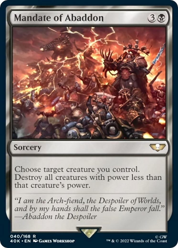 Image for Mandate of Abaddon (Surge Foil) (40) (40K) - Magic: The Gathering