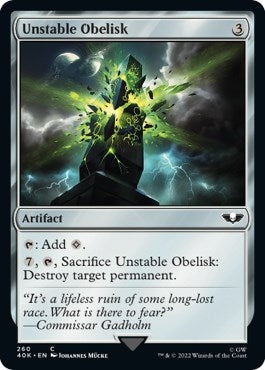 Image for Unstable Obelisk (Surge Foil) (260) (40K) - Magic: The Gathering