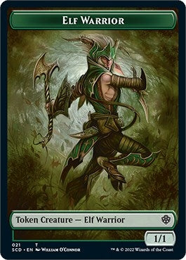 Image for Elf Warrior // Soldier Double-Sided Token (21 // 8) (SCD) - Magic: The Gathering