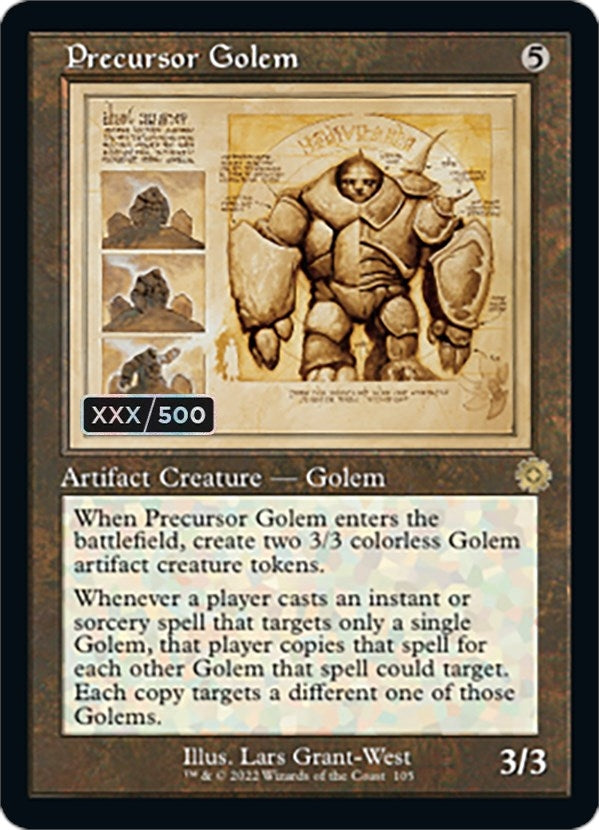 Image for Precursor Golem (Schematic) (Serial Numbered) (105) (BRR) - Magic: The Gathering