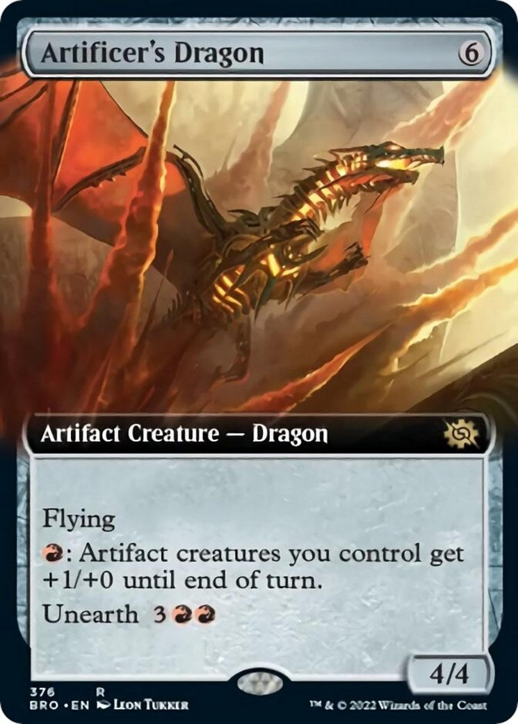Image for Artificer's Dragon (Extended Art) (376) (BRO) - Magic: The Gathering