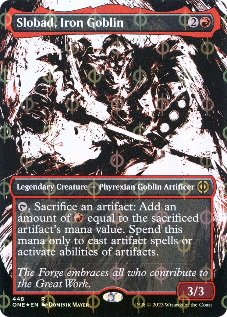 Image for Slobad, Iron Goblin (Showcase) (Step-and-Compleat Foil) (448) (ONE) - Magic: The Gathering
