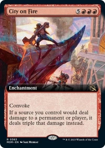 Image for City on Fire (Extended Art) (363) (MOM) - Magic: The Gathering
