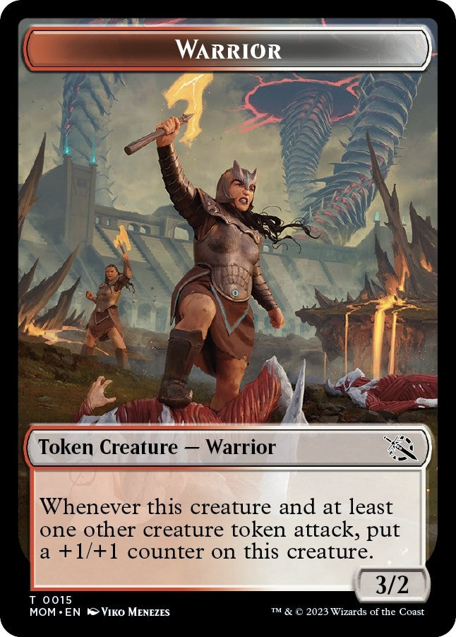 Image for Warrior // Zombie Double-Sided Token (15 // 5) (MOM) - Magic: The Gathering