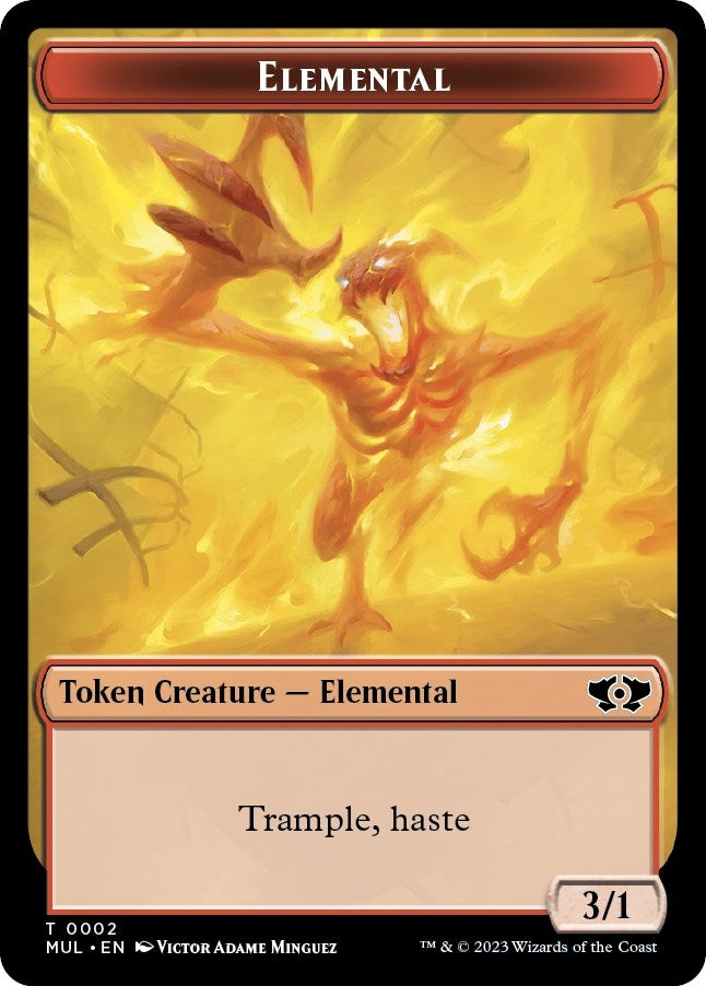 Image for Elemental (0002) // Knight Double-Sided Token (2 // 10) (MOM) - Magic: The Gathering