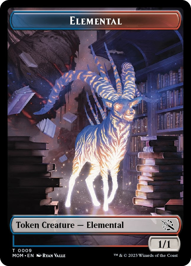 Image for Elemental (0009) // Dinosaur Double-Sided Token (2 // 7) (MOM) - Magic: The Gathering