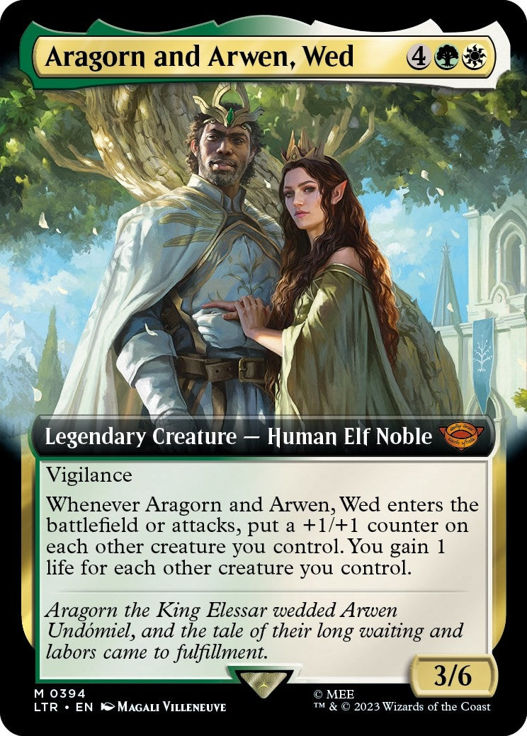 Image for Aragorn and Arwen, Wed (Extended Art) (394) (LTR) - Magic: The Gathering