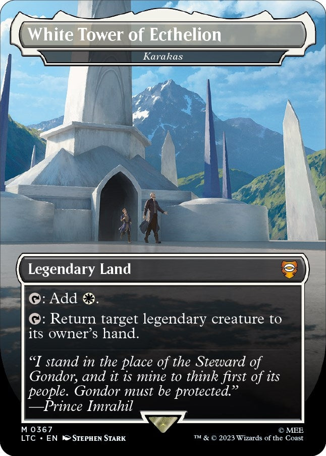 Image for White Tower of Ecthelion - Karakas (Borderless) (367) (LTC) - Magic: The Gathering
