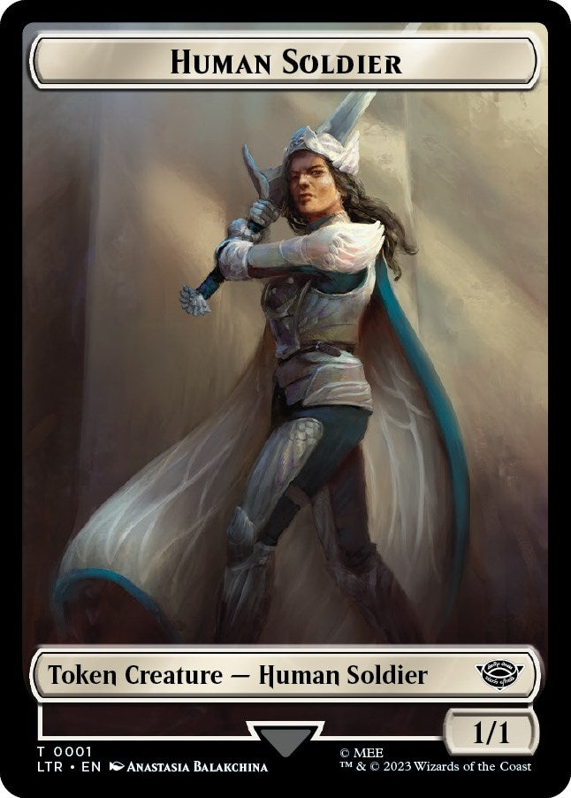 Image for Human Soldier (0001) // Food (0010) Double-Sided Token (1 // 10) (LTR) - Magic: The Gathering