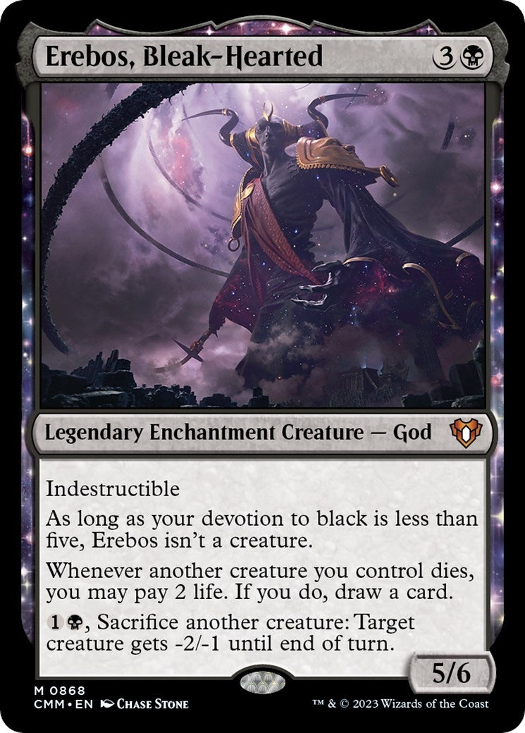 Image for Erebos, Bleak-Hearted (868) (CMM) - Magic: The Gathering
