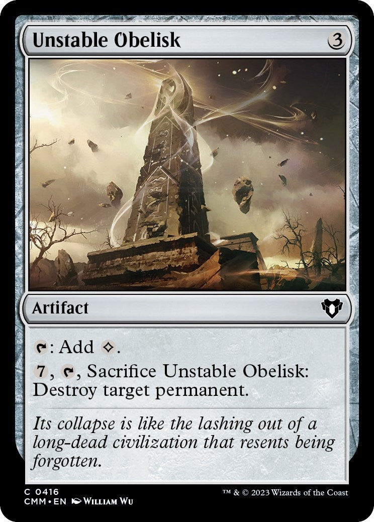Image for Unstable Obelisk (416) (CMM) - Magic: The Gathering