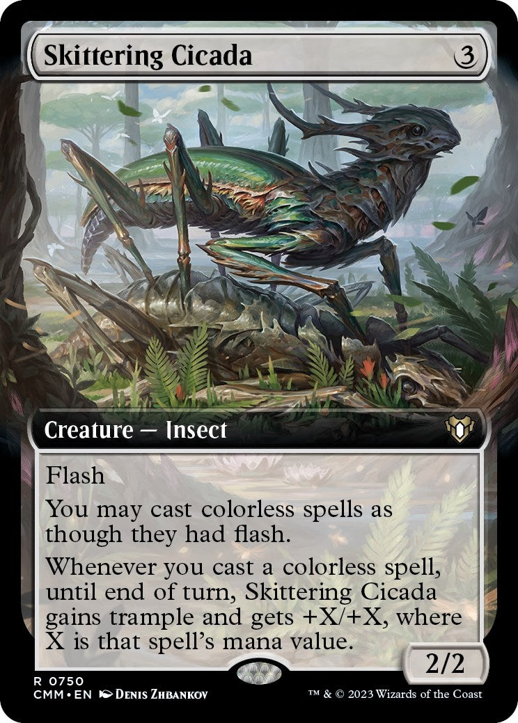 Image for Skittering Cicada (Extended Art) (750) (CMM) - Magic: The Gathering