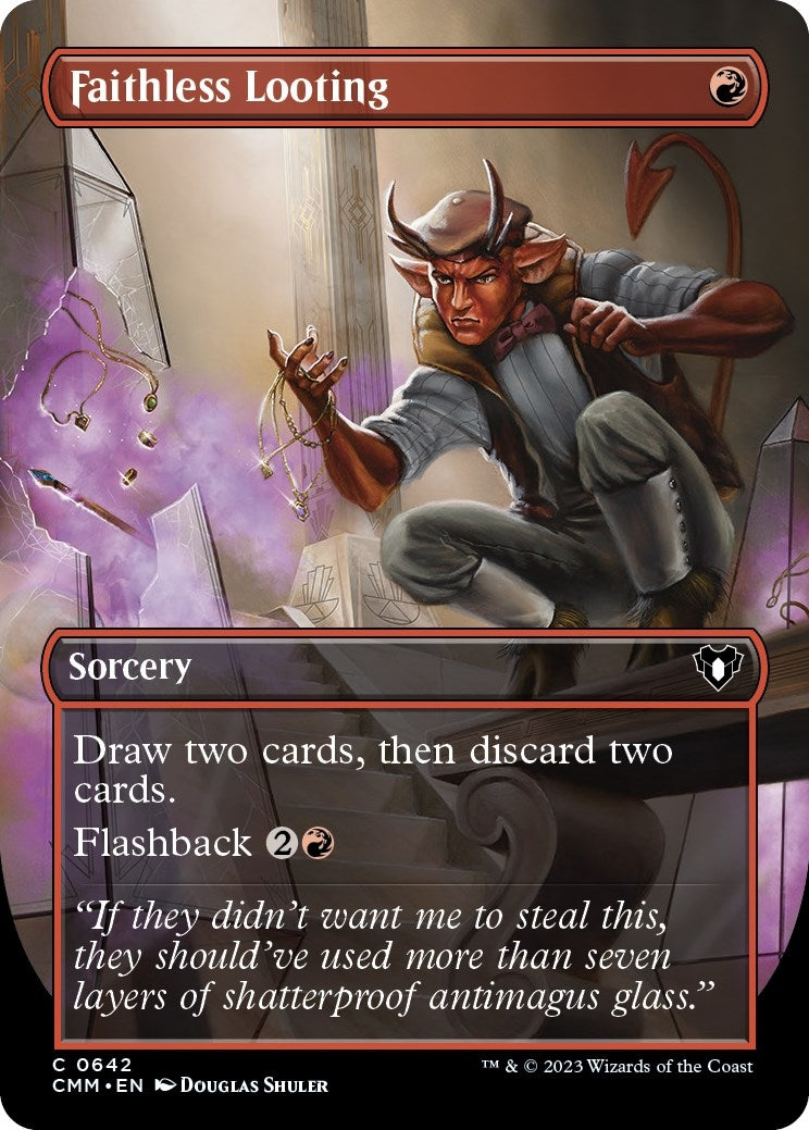 Image for Faithless Looting (Borderless) (642) (CMM) - Magic: The Gathering