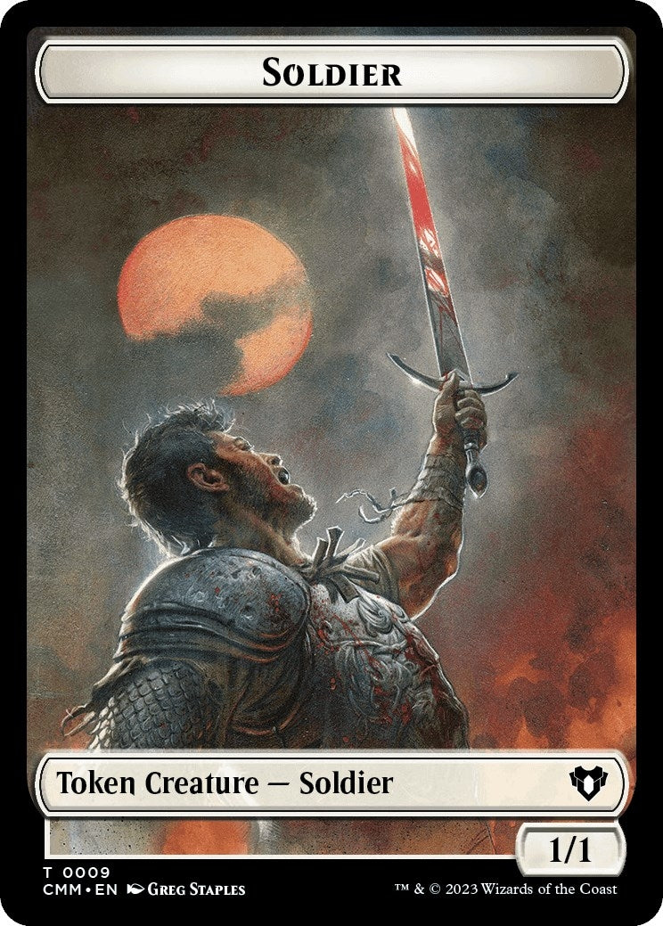 Image for Soldier // Elemental (0037) Double-Sided Token (9 // 37) (CMM) - Magic: The Gathering