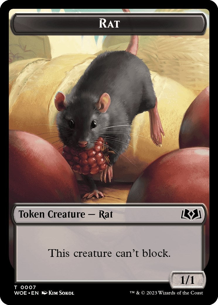 Image for Rat // Food (0010) Double-Sided Token (7 // 10) (WOE) - Magic: The Gathering