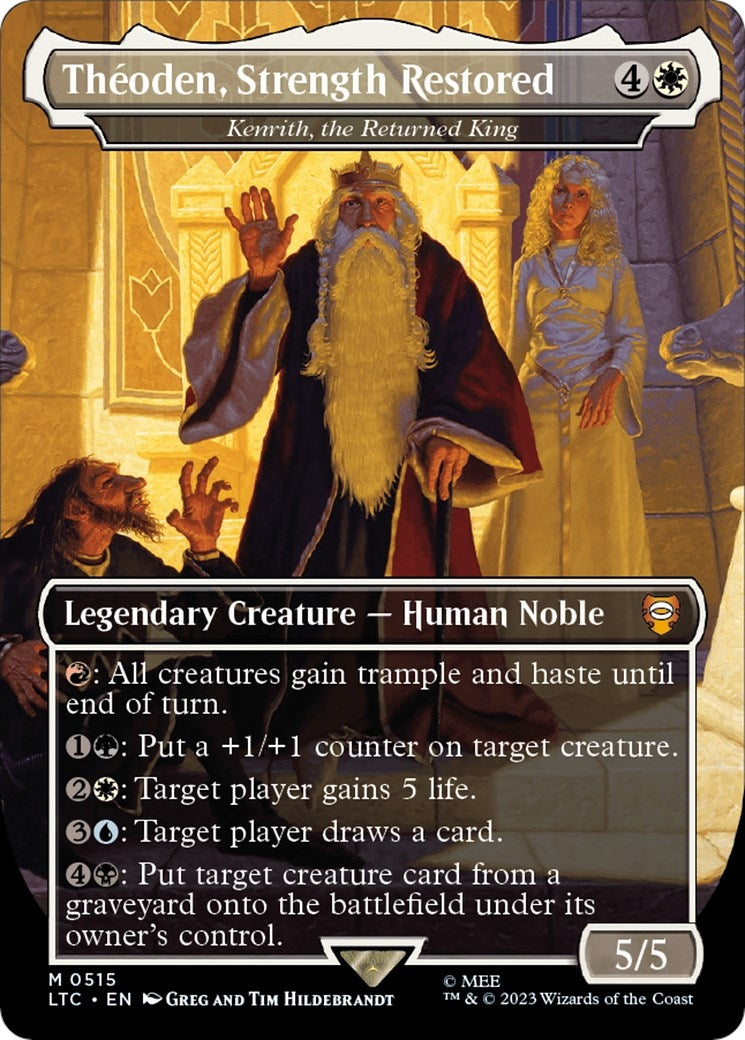 Image for Theoden, Strength Restored - Kenrith, the Returned King (Borderless) (515) (LTC) - Magic: The Gathering