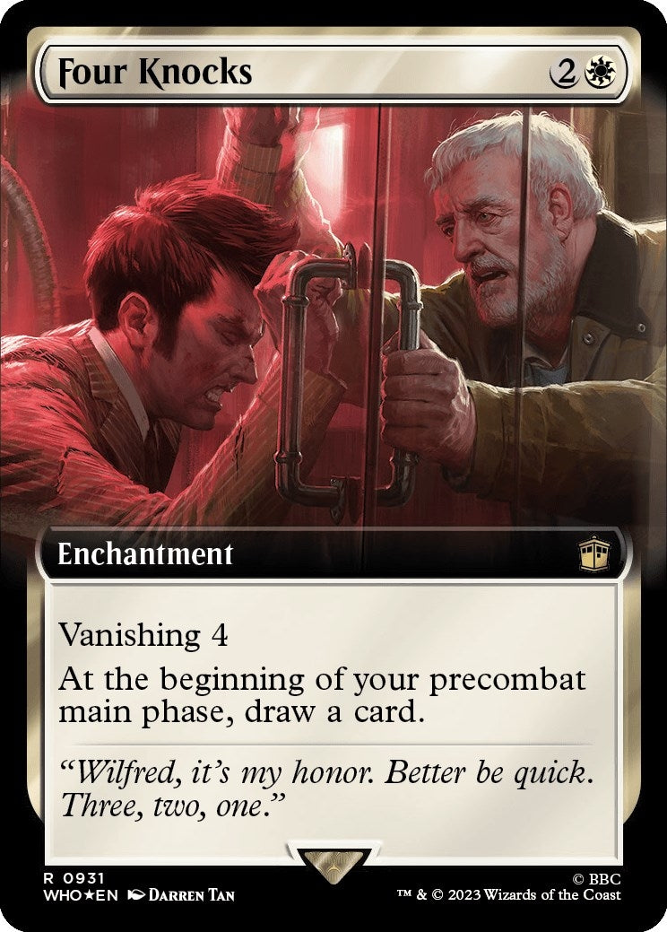 Image for Four Knocks (Extended Art) (Surge Foil) (931) (WHO) - Magic: The Gathering