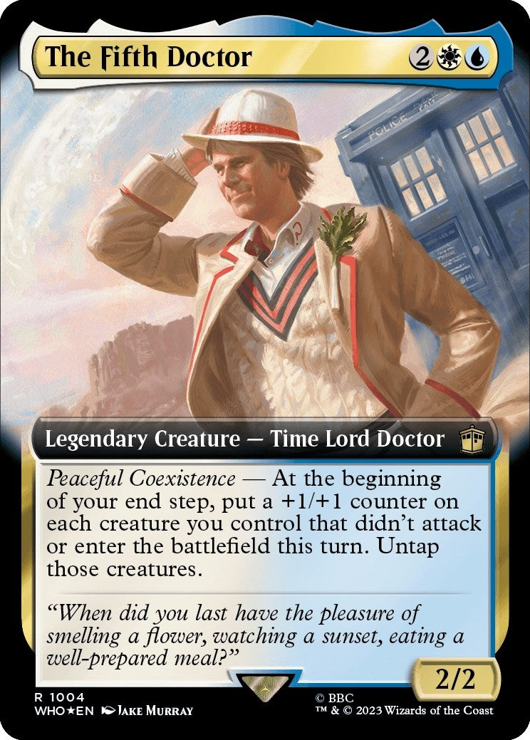 Image for The Fifth Doctor (Extended Art) (Surge Foil) (1004) (WHO) - Magic: The Gathering