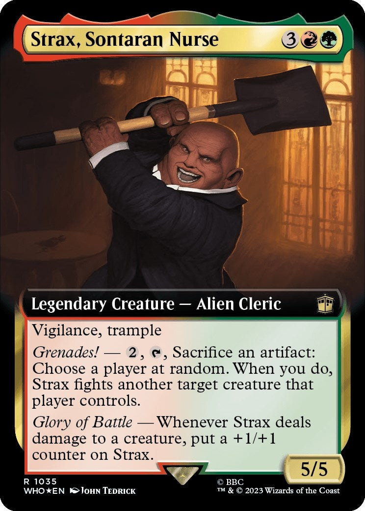 Image for Strax, Sontaran Nurse (Extended Art) (Surge Foil) (1035) (WHO) - Magic: The Gathering