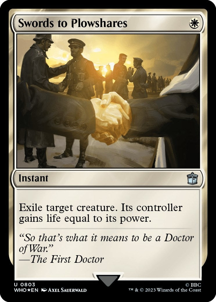 Image for Swords to Plowshares (Surge Foil) (803) (WHO) - Magic: The Gathering