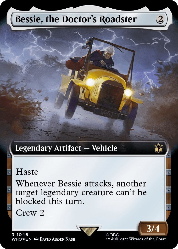 Image for Bessie, the Doctor's Roadster (Extended Art) (Surge Foil) (1046) (WHO) - Magic: The Gathering