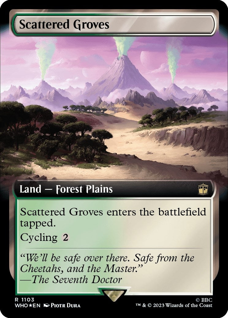 Image for Scattered Groves (Extended Art) (Surge Foil) (1103) (WHO) - Magic: The Gathering