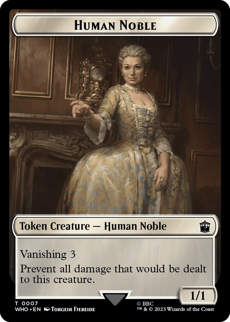 Image for Human Noble // Mark of the Rani Double-Sided Token (7 // 15) (WHO) - Magic: The Gathering