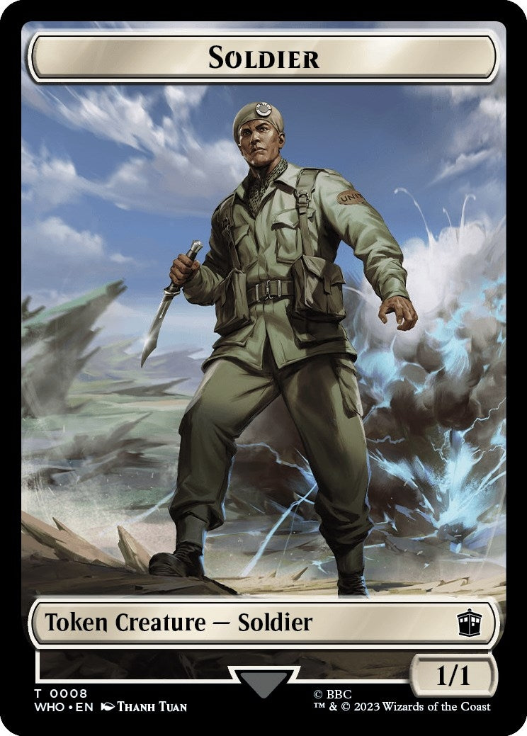 Image for Soldier // Mark of the Rani Double-Sided Token (8 // 15) (WHO) - Magic: The Gathering