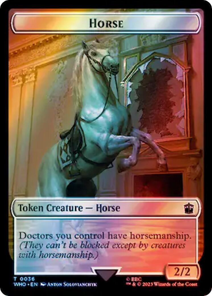 Image for Horse // Food (0057) Double-Sided Token (Surge Foil) (36 // 57) (WHO) - Magic: The Gathering