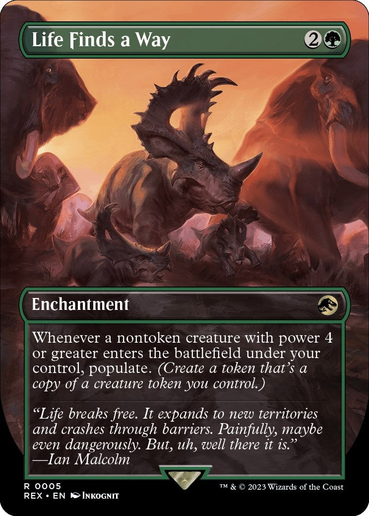Image for Life Finds a Way (Borderless) (5) (REX) - Magic: The Gathering