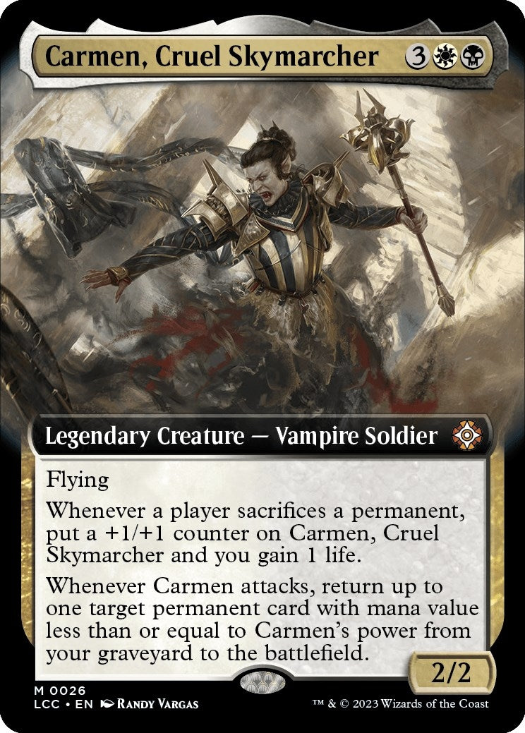 Image for Carmen, Cruel Skymarcher (Extended Art) (26) (LCC) - Magic: The Gathering