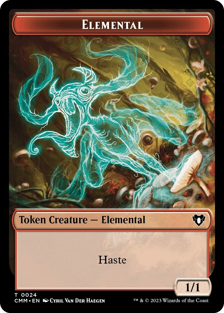 Image for Elemental (0024) // Dwarf Berserker Double-Sided Token (24 // 23) (CMM) - Magic: The Gathering