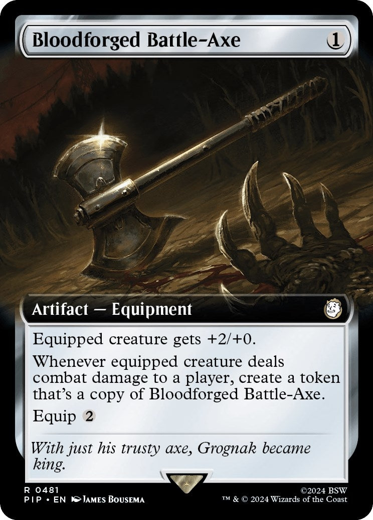 Image for Bloodforged Battle-Axe (Extended Art) (481) (PIP) - Magic: The Gathering