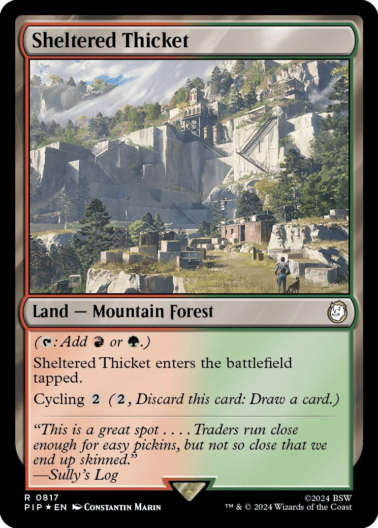 Image for Sheltered Thicket (Surge Foil) (817) (PIP) - Magic: The Gathering