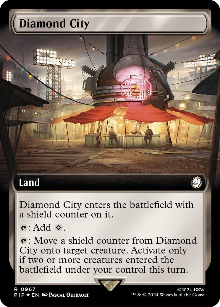 Image for Diamond City (Extended Art) (Surge Foil) (967) (PIP) - Magic: The Gathering