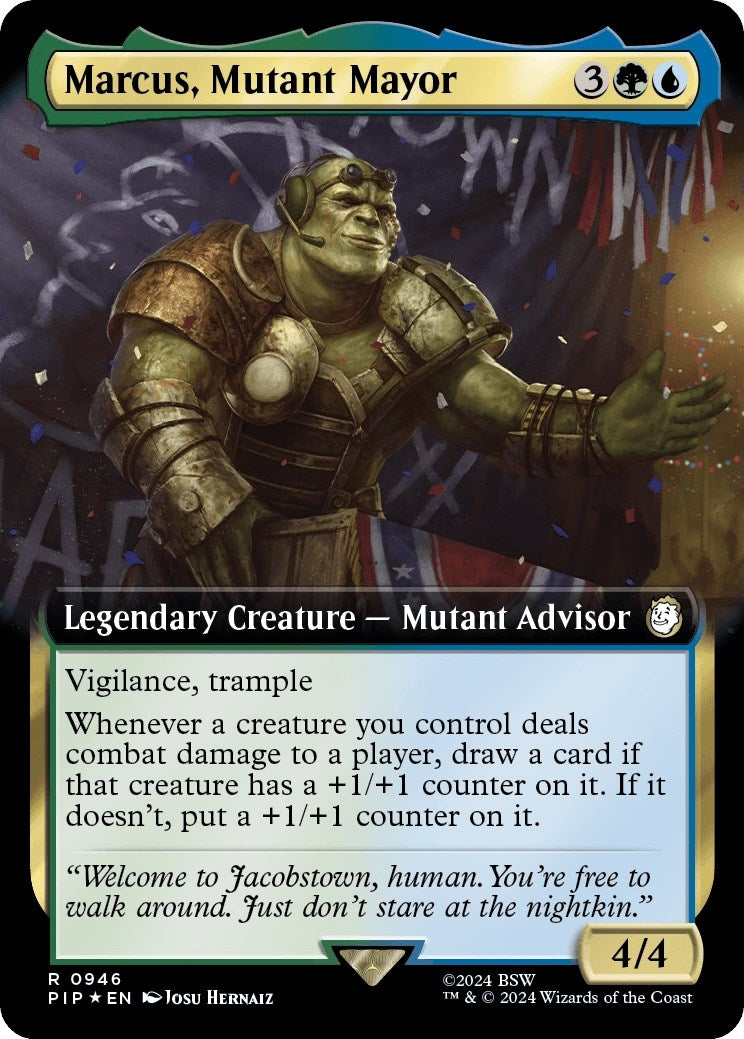 Image for Marcus, Mutant Mayor (Extended Art) (Surge Foil) (946) (PIP) - Magic: The Gathering