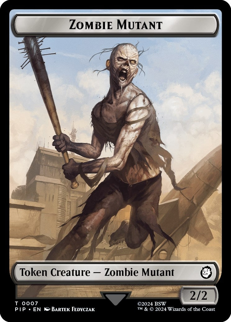 Image for Zombie Mutant // Copy Double-Sided Token (7 // 1) (PIP) - Magic: The Gathering