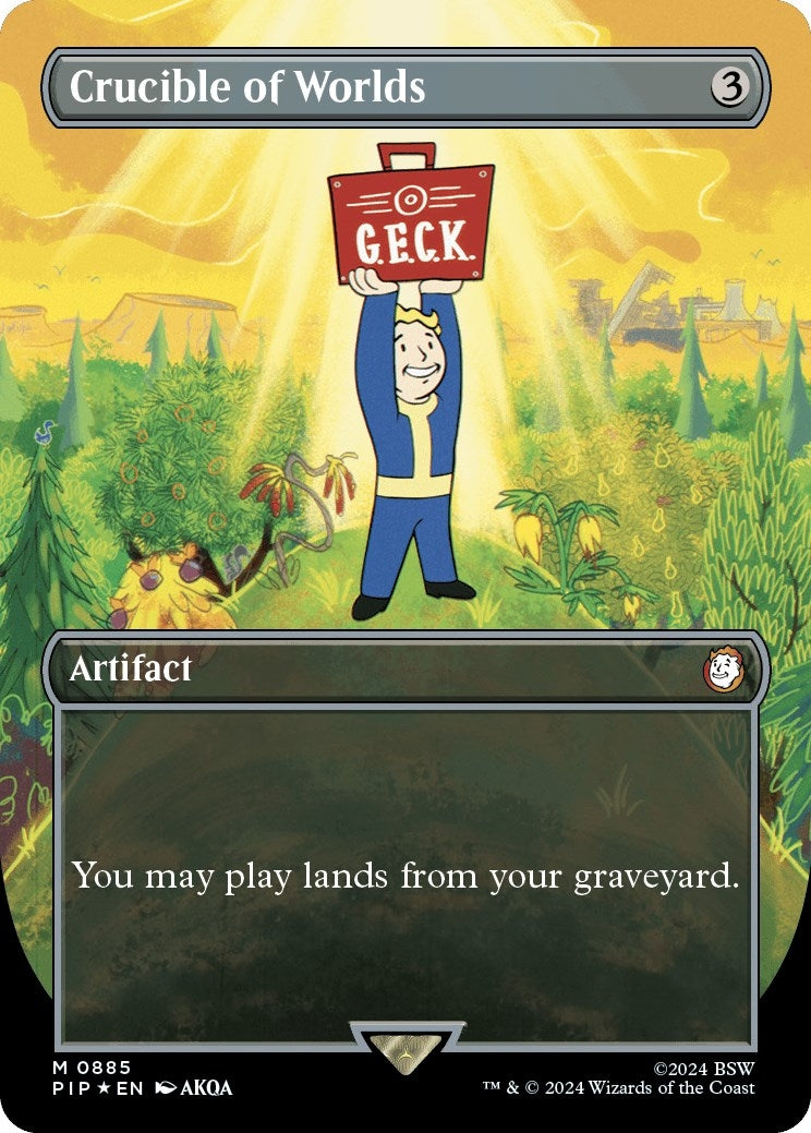 Image for Crucible of Worlds (Borderless) (Surge Foil) (885) (PIP) - Magic: The Gathering