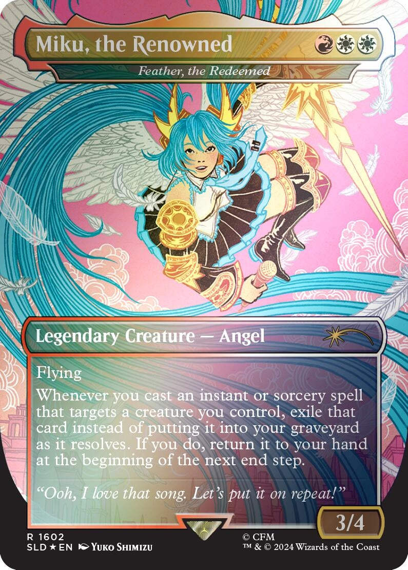 Image for Miku, the Renowned - Feather, the Redeemed (Rainbow Foil) (1602) (SLD) - Magic: The Gathering