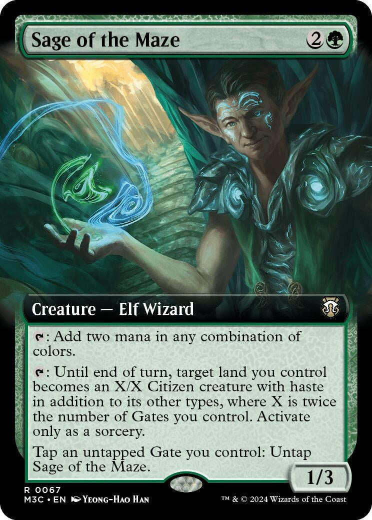 Image for Sage of the Maze (Extended Art) (Ripple Foil) (67) (M3C) - Magic: The Gathering