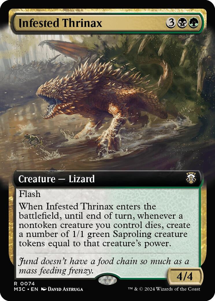 Image for Infested Thrinax (Extended Art) (Ripple Foil) (74) (M3C) - Magic: The Gathering