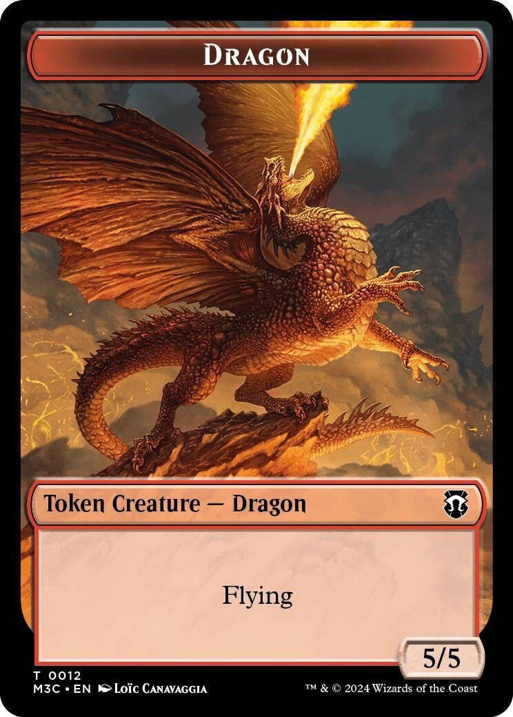 Image for Dragon // Shapeshifter (0008) Double-Sided Token (12 // 8) (M3C) - Magic: The Gathering