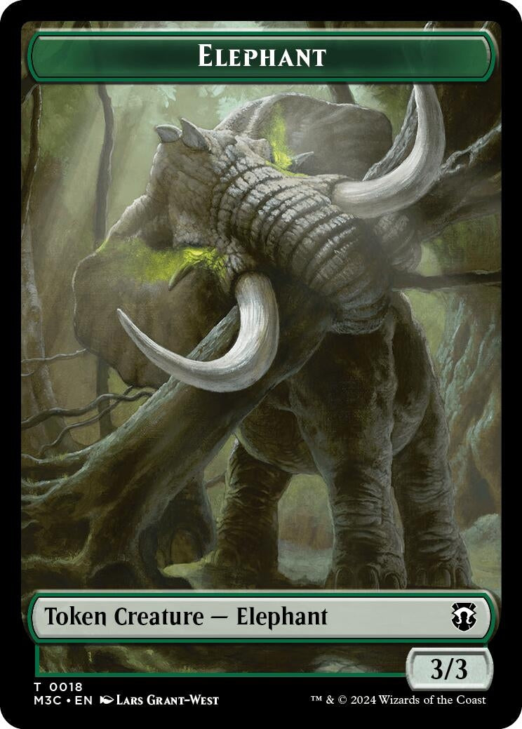 Image for Elephant // Zombie Double-Sided Token (18 // 21) (M3C) - Magic: The Gathering