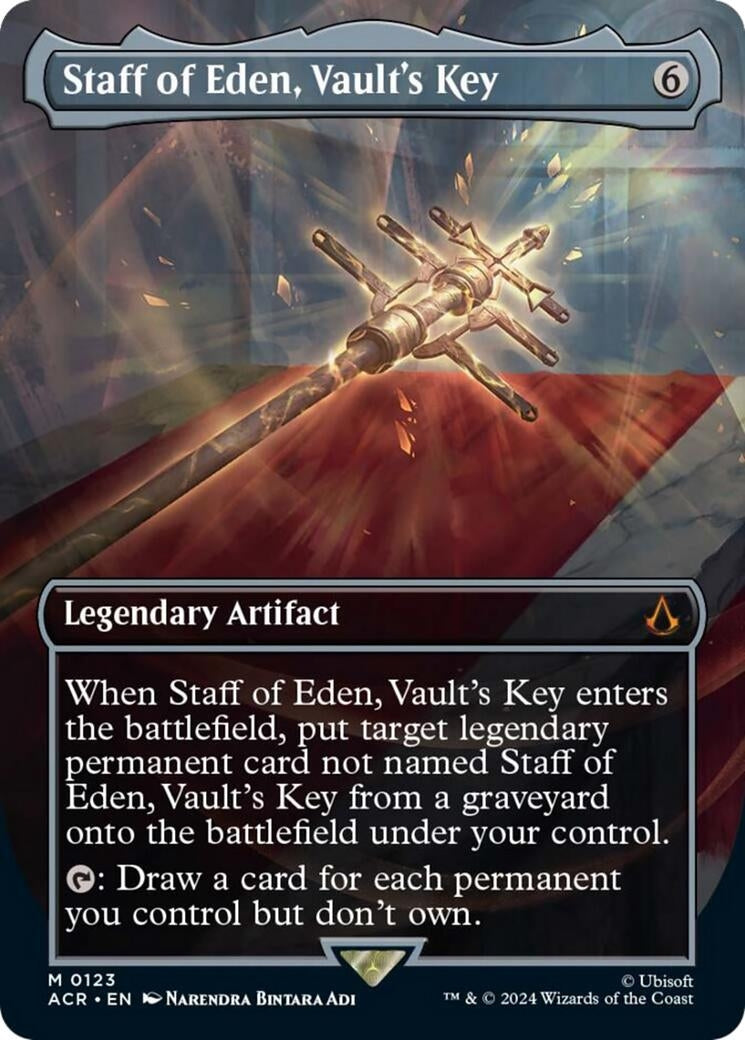 Image for Staff of Eden, Vault's Key (Borderless) (123) (ACR) - Magic: The Gathering