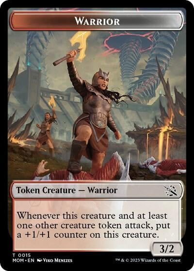 Image for Warrior // Phyrexian Hydra (0012) Double-Sided Token (15 // 12) (MOM) - Magic: The Gathering