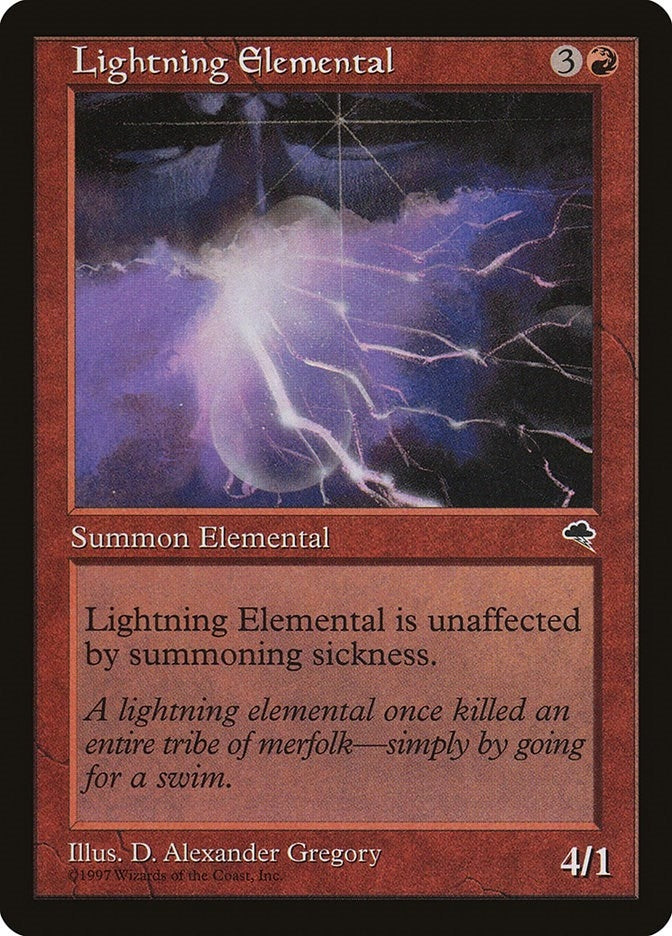 Lightning Elemental (186) (TMP) Japanese
