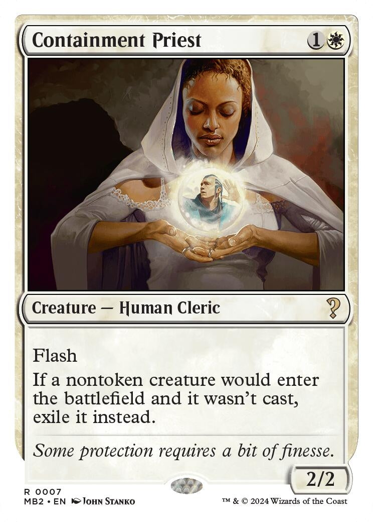 Image for Containment Priest (White Border) (7) (MB2) - Magic: The Gathering
