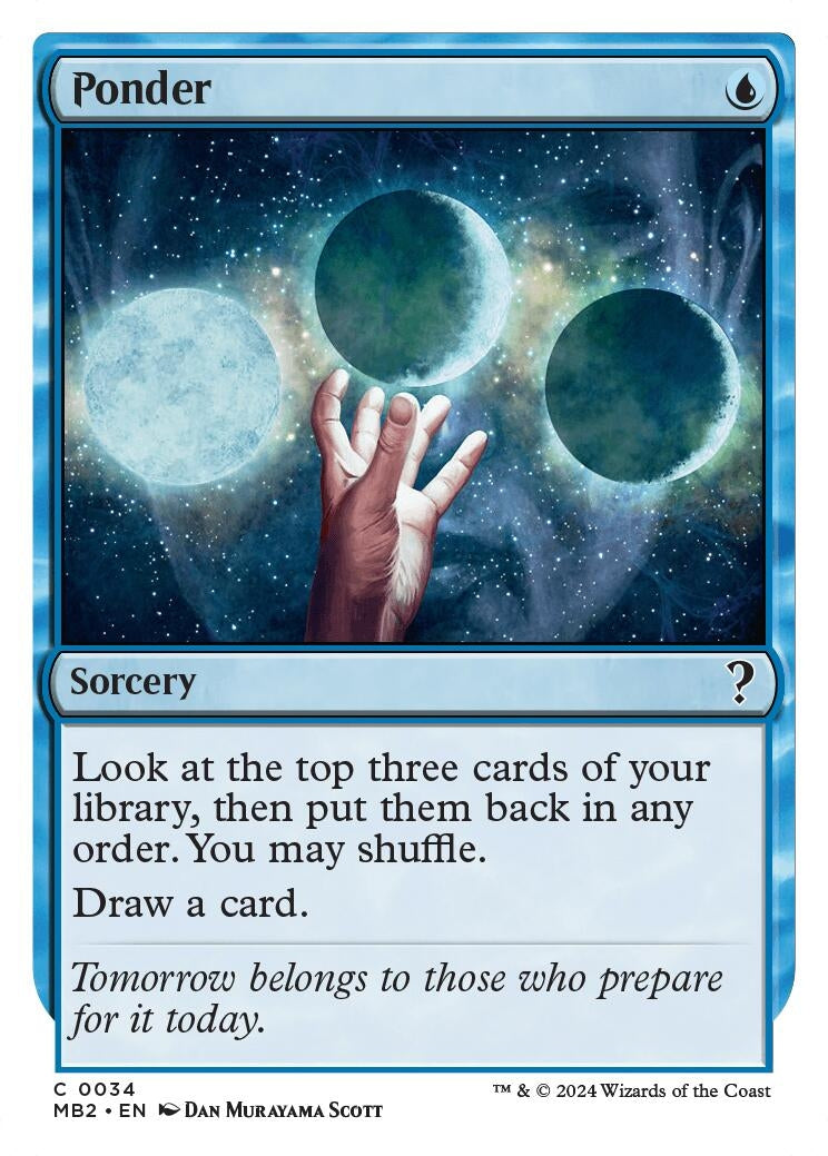Image for Ponder (White Border) (34) (MB2) - Magic: The Gathering